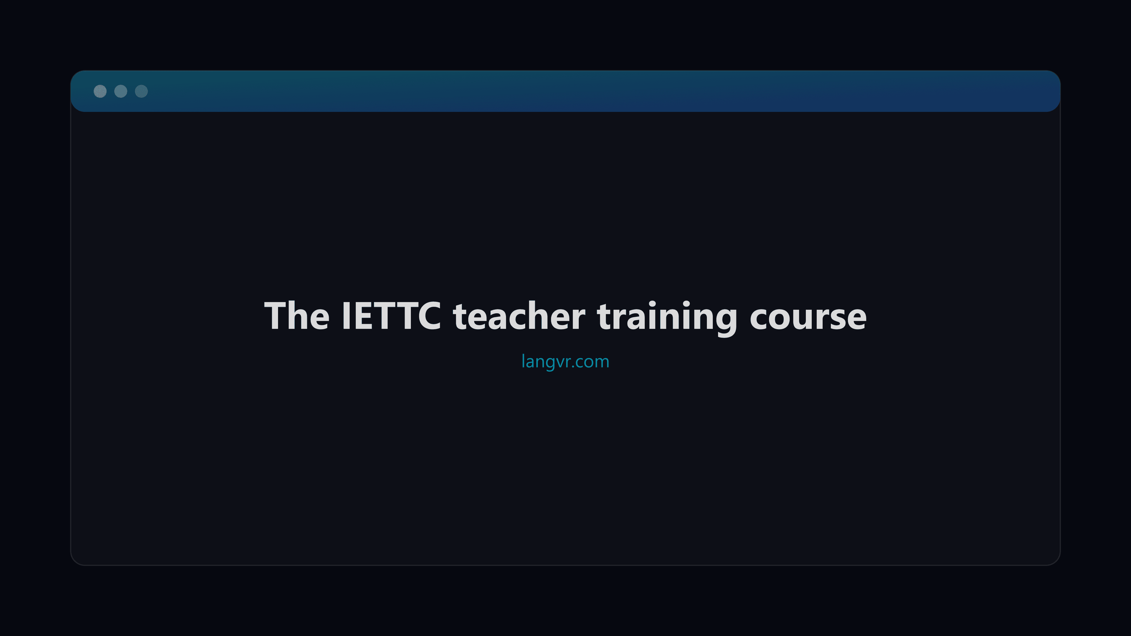 The IETTC course page on langvr.com, showing the scholarship tiers and module map